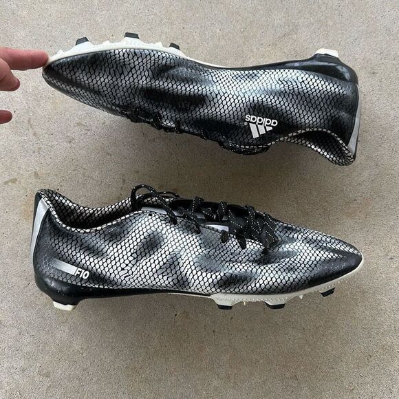 Adidas F10 FG Core Black/Silver Soccer Cleats Men’s Size 12 - Picture 1 of 9